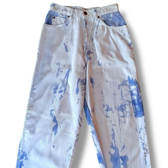 Vintage 1980s Womens Mom Jeans Sz 25" Waist Blue Denim High Rise Tapered Leg - Picture 3 of 10